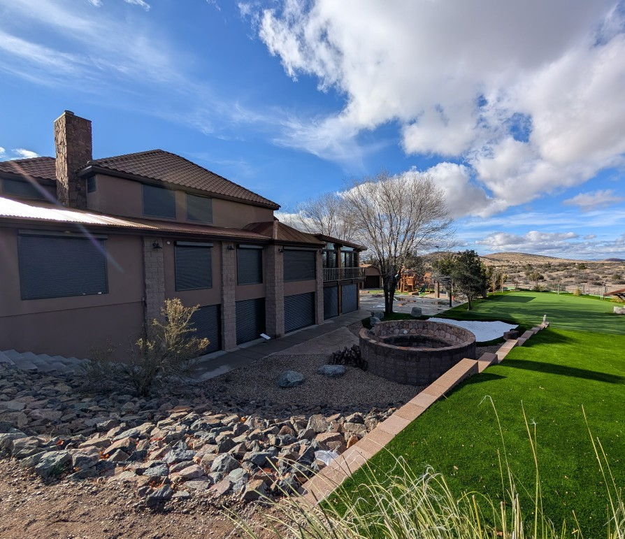 Inferno-Roll shutters on an Arizona desert home