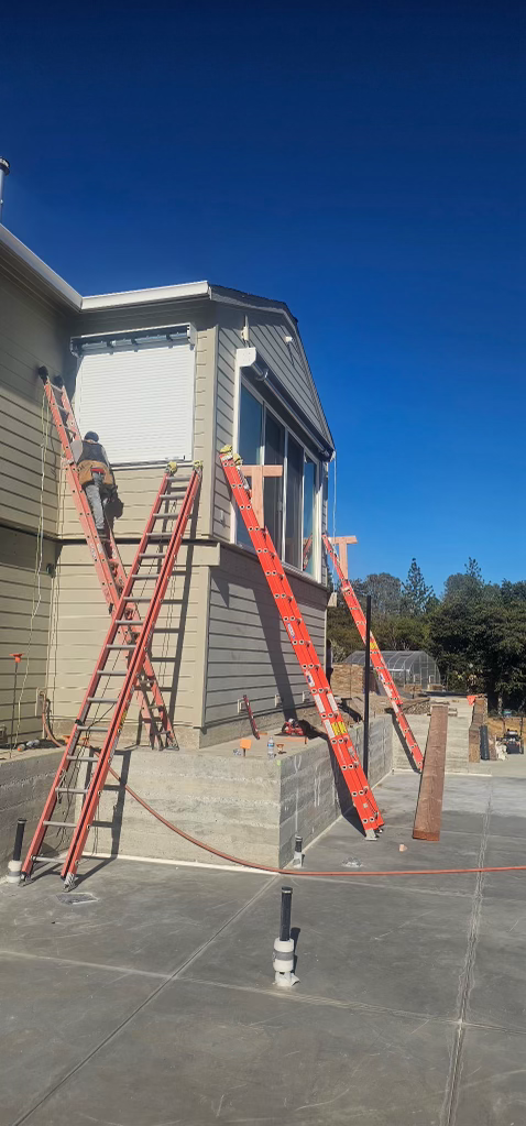Inferno roll shutter installation on a residential home