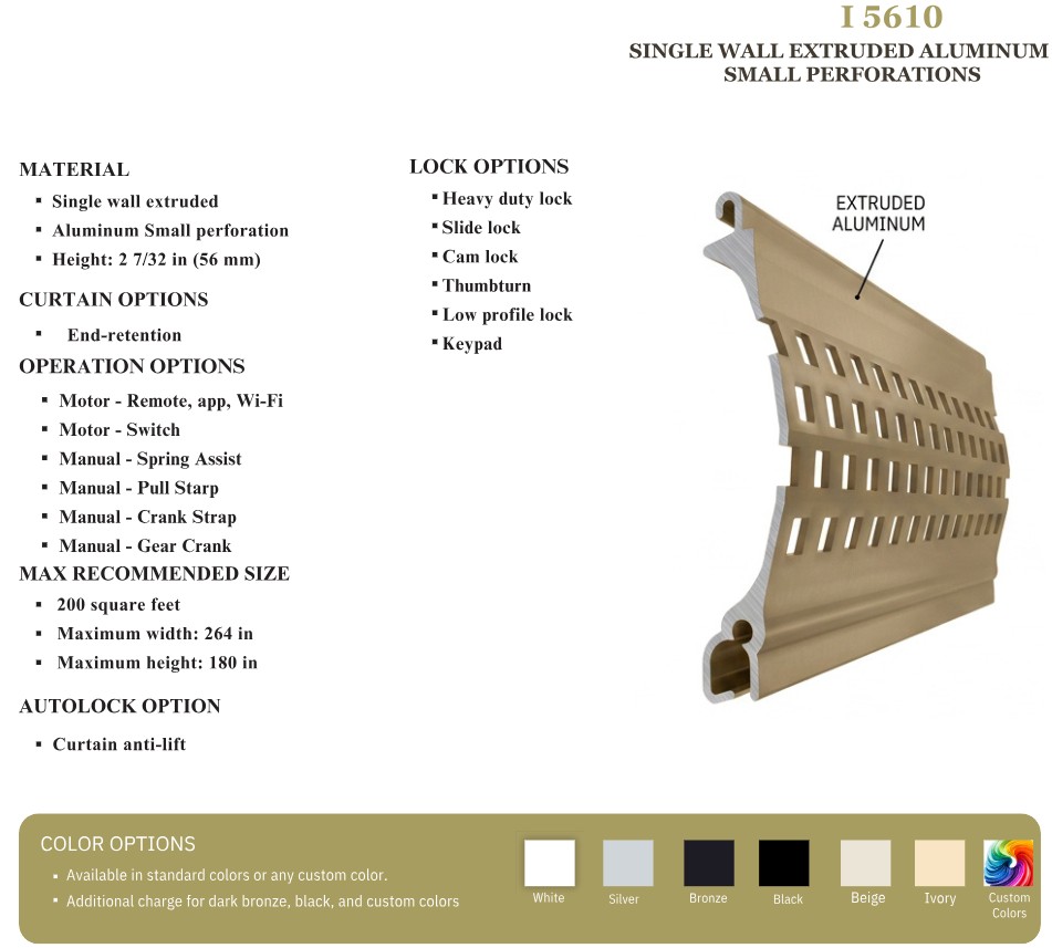 I 5610 SINGLE WALL EXTRUDED ALUMINUM SMALL PERFORATIONS