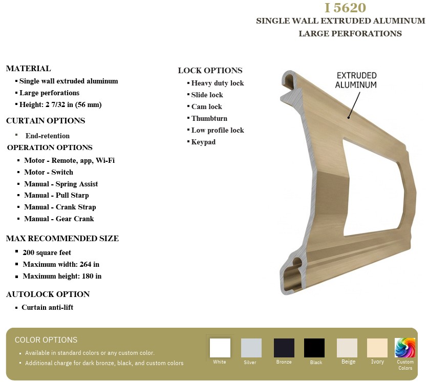 I 5620 SINGLE WALL EXTRUDED ALUMINUM LARGE PERFORATIONS